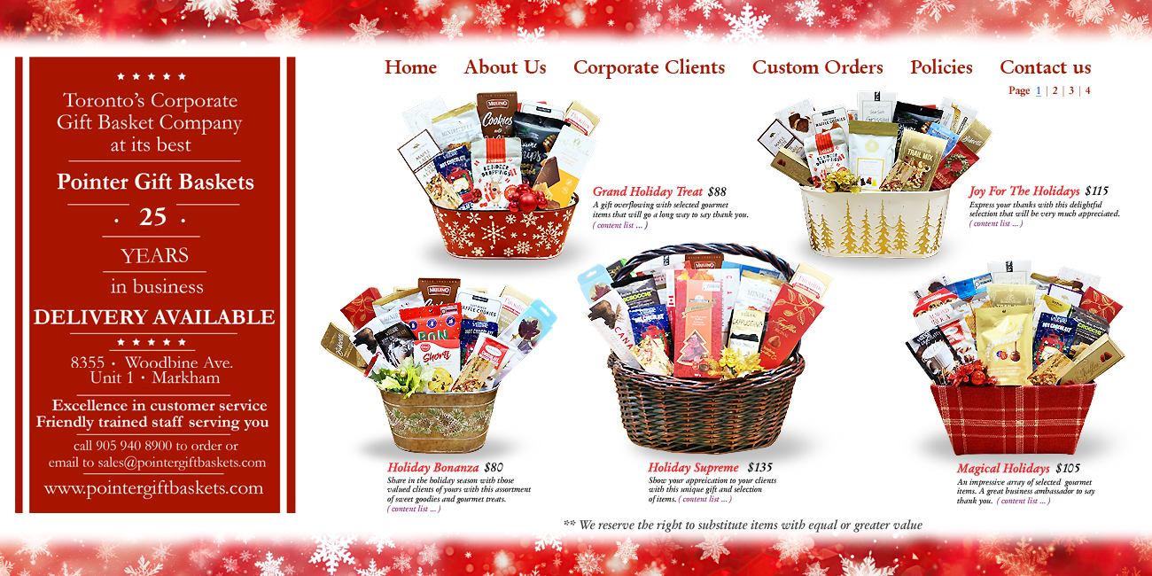 Gift Baskets by Pointer Gift Baskets, Christmas Gift Baskets, Gift Baskets for all occasions