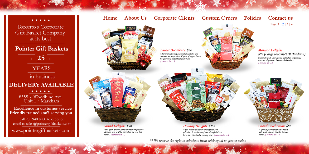 Gift Baskets by Pointer Gift Baskets, Christmas Gift Baskets, Gift Baskets for all occasions