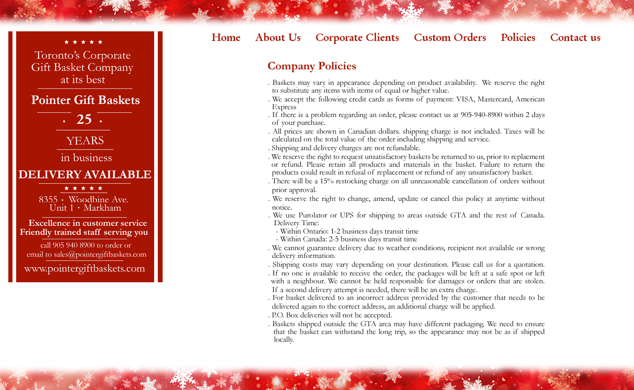 Gift Baskets by Pointer Gift Baskets, Christmas Gift Baskets, Gift Baskets for all occasions